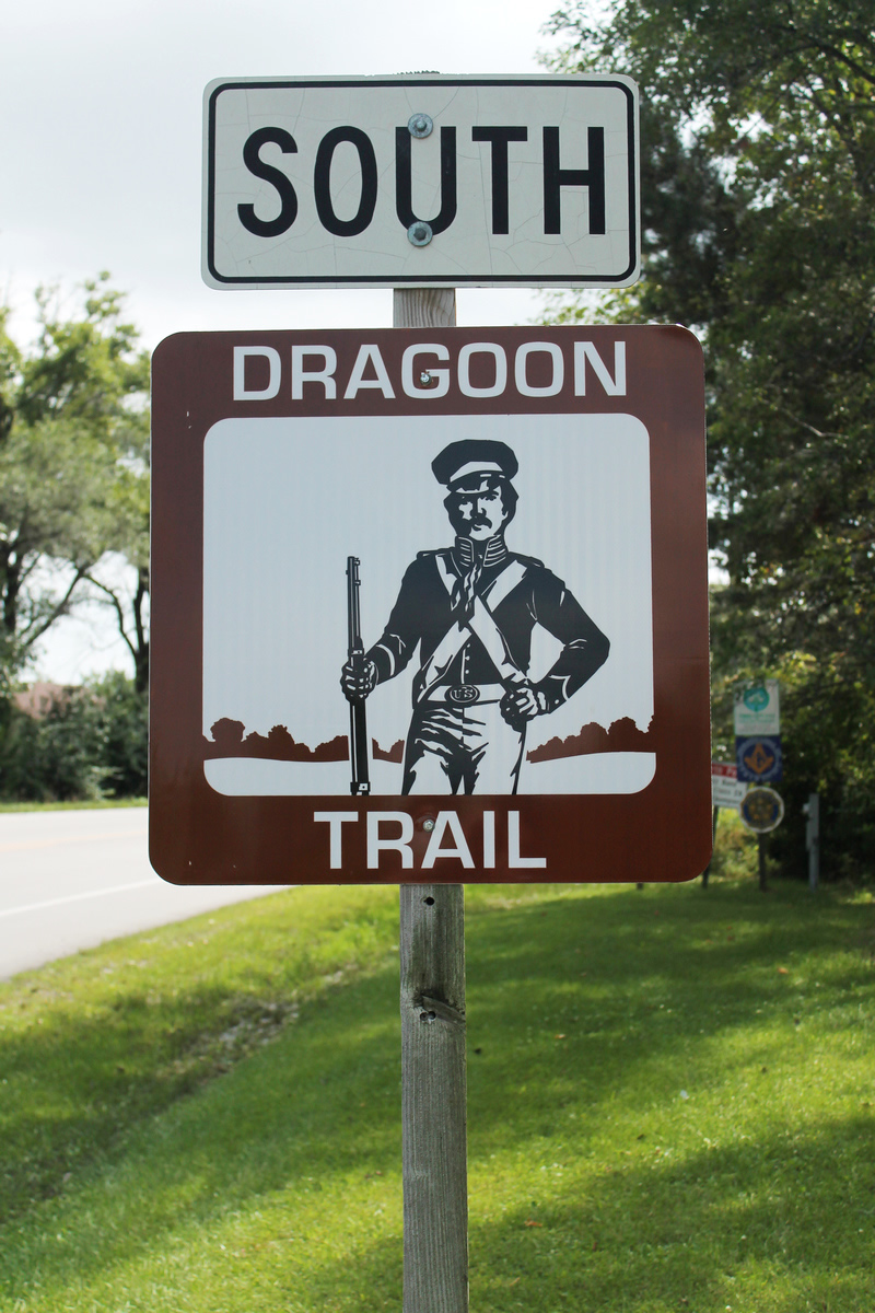 Iowa dragoon trail sign.