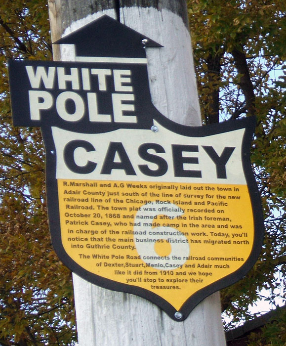 Iowa White Pole Road sign.