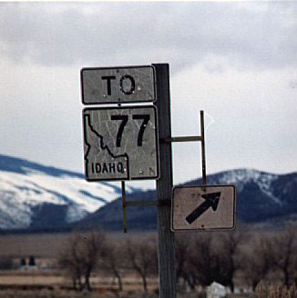 Idaho State Highway 77 sign.