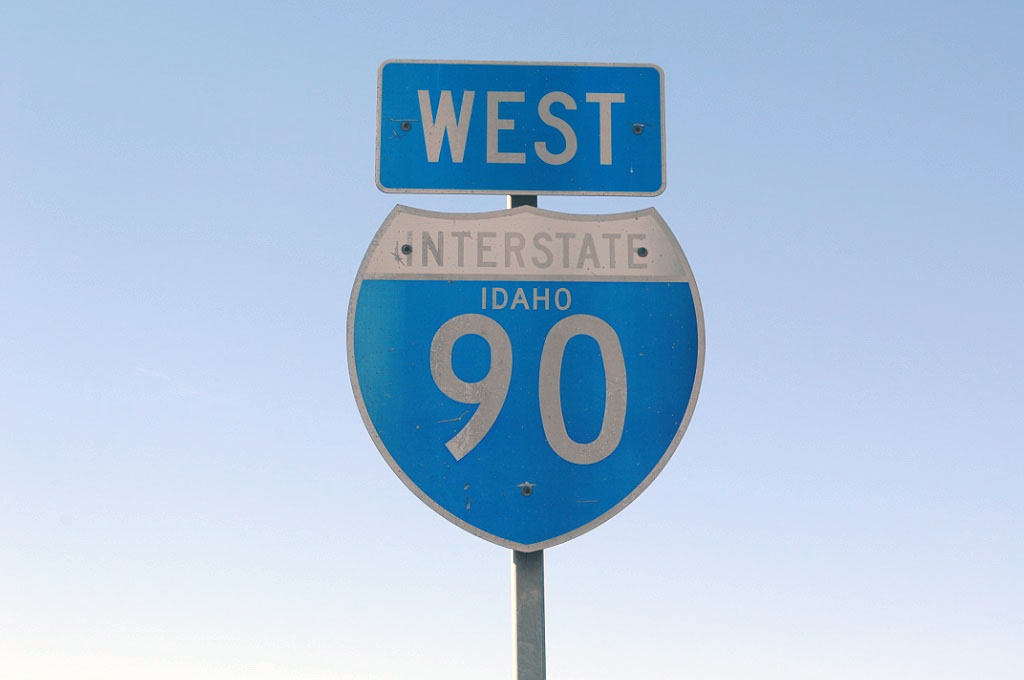 Idaho Interstate 90 sign.