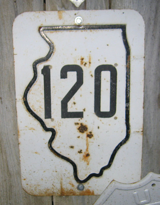 Illinois State Highway 120 sign.