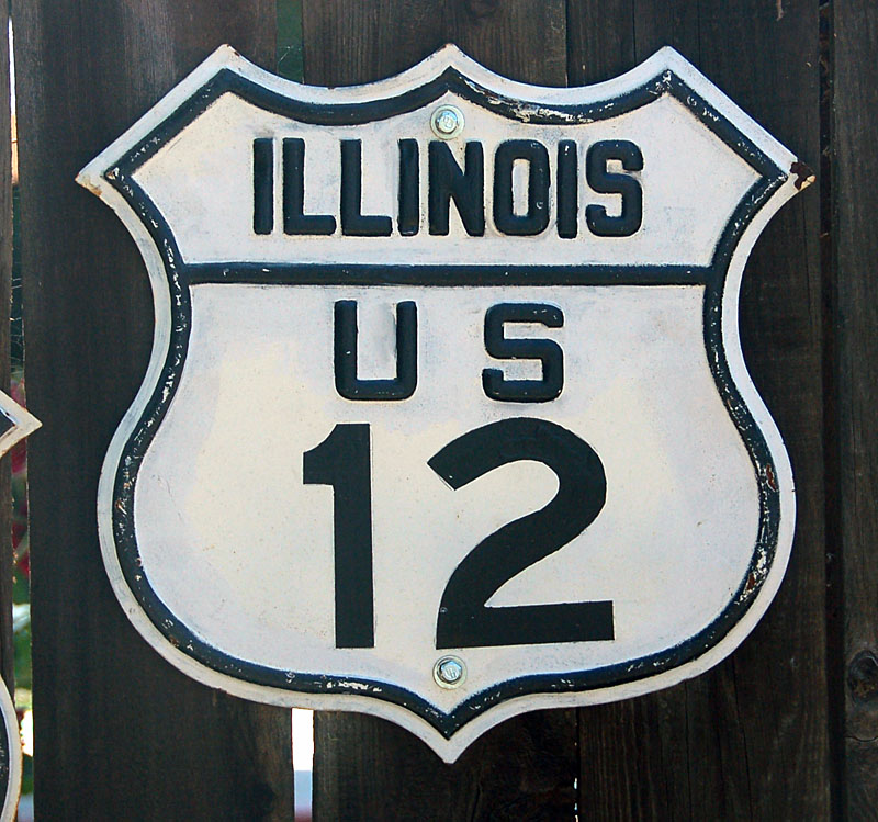 Illinois U.S. Highway 12 sign.