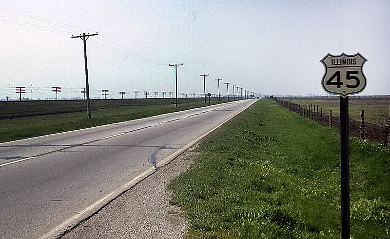 Illinois U.S. Highway 45 sign.