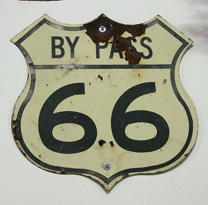 Illinois by-pass U. S. highway 66 sign.