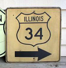 Illinois U.S. Highway 34 sign.