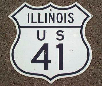 Illinois U.S. Highway 41 sign.