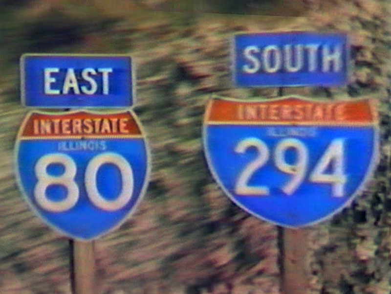 Illinois - Interstate 80 and Interstate 294 sign.