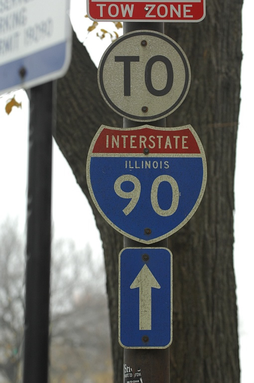 Illinois Interstate 90 sign.