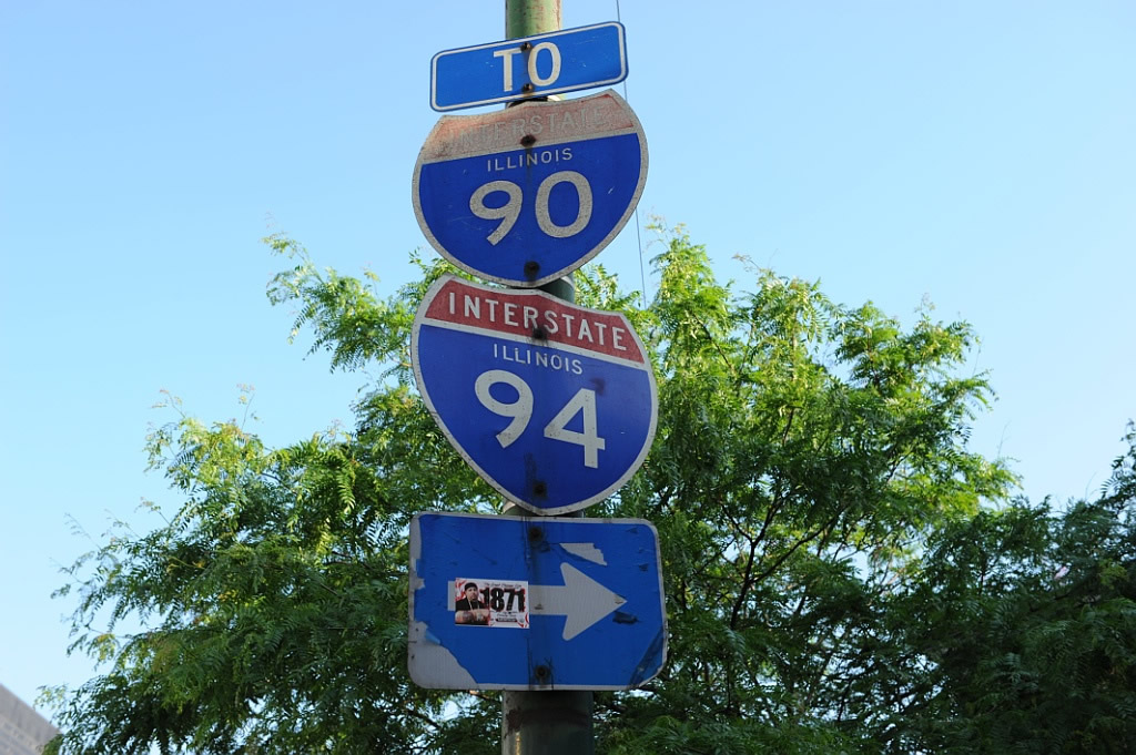 Illinois - Interstate 94 and Interstate 90 sign.
