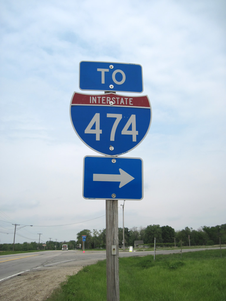 Illinois Interstate 474 sign.