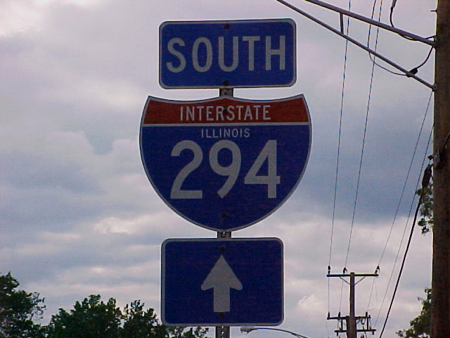 Illinois Interstate 294 sign.