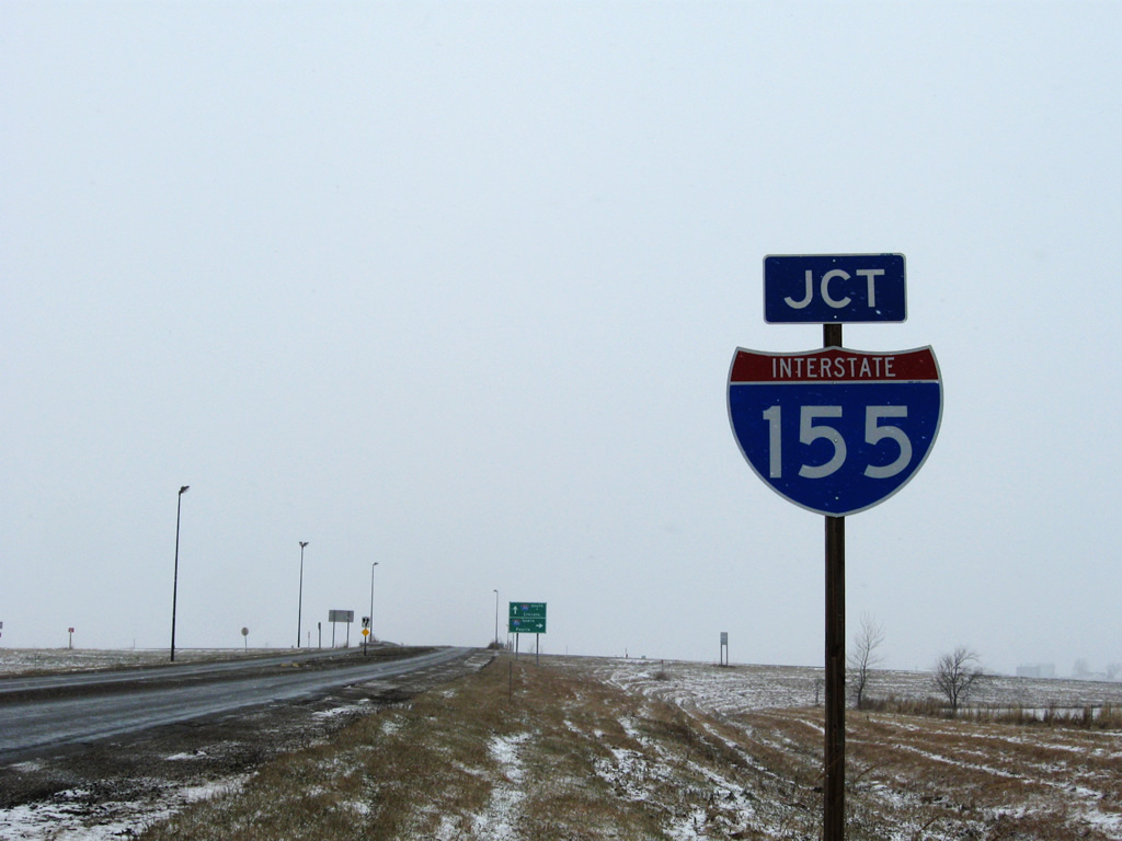 Illinois Interstate 155 sign.