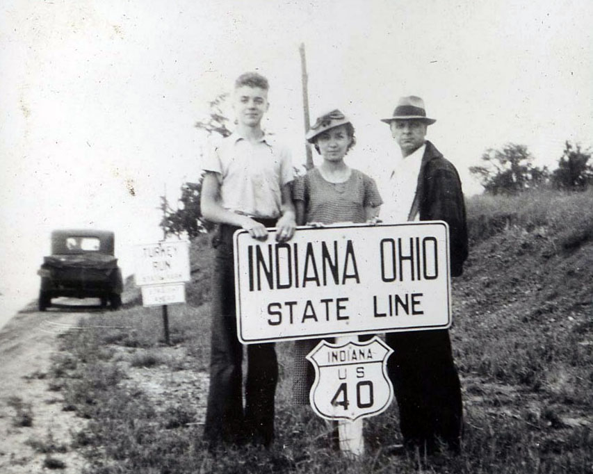Indiana U.S. Highway 40 sign.