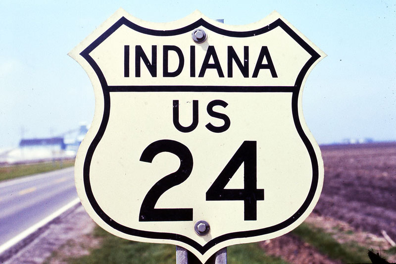 Indiana U.S. Highway 24 sign.