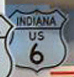 Indiana U.S. Highway 6 sign.