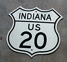 Indiana U.S. Highway 20 sign.
