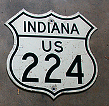 Indiana U.S. Highway 224 sign.