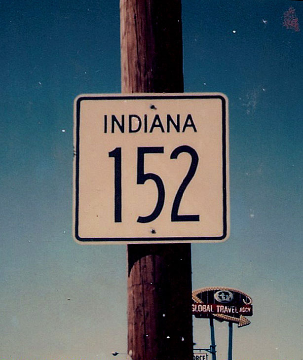 Indiana State Highway 152 sign.