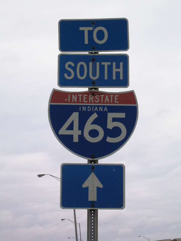 Indiana Interstate 465 sign.
