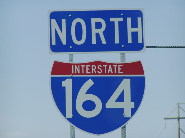 Indiana Interstate 164 sign.