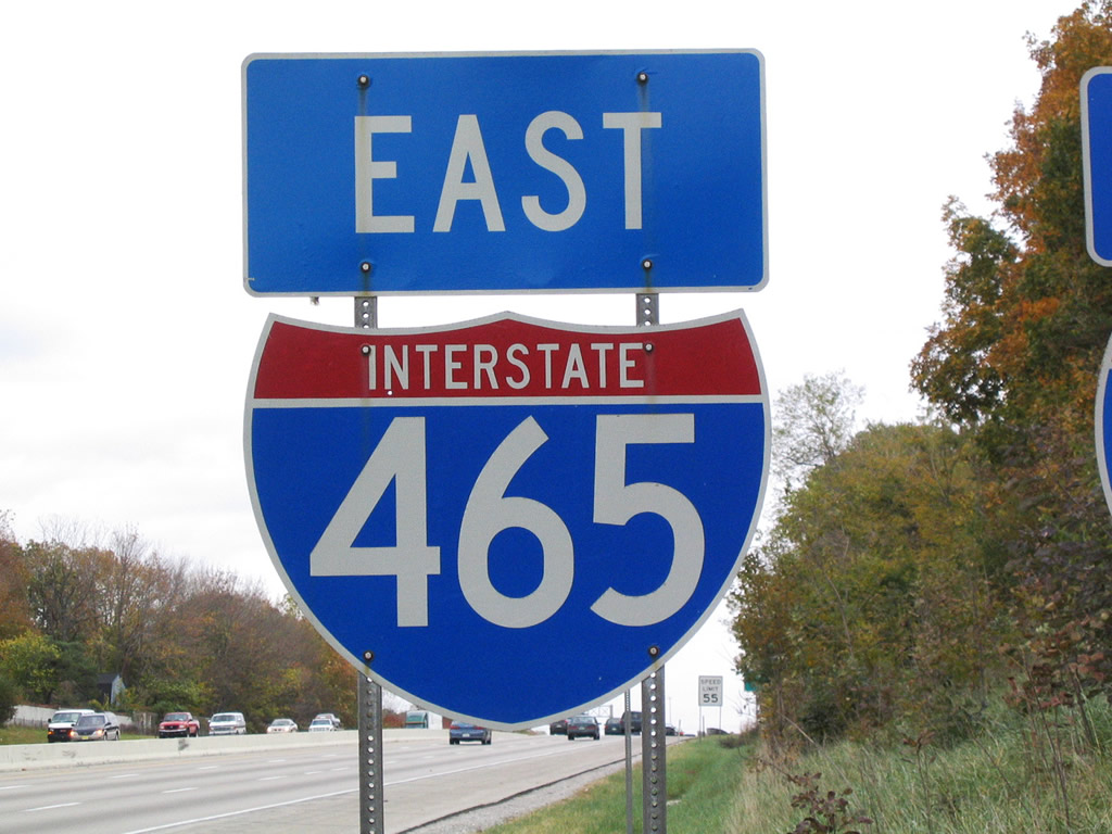 Indiana Interstate 465 sign.