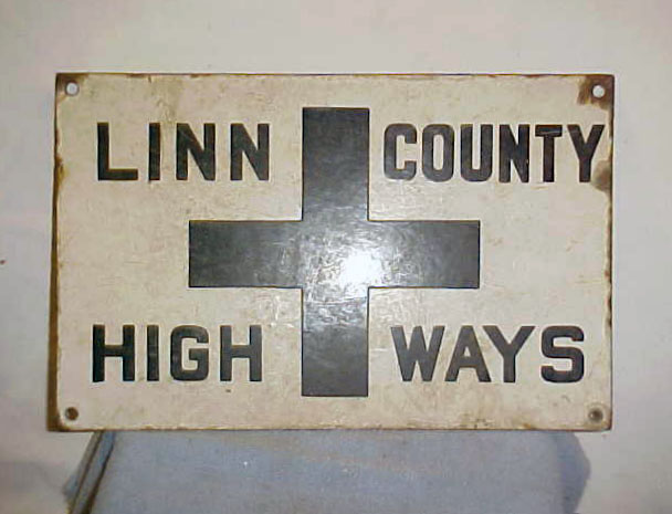 Kansas Linn County highway system sign.