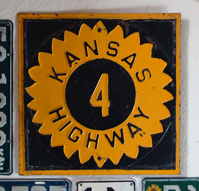 Kansas State Highway 4 sign.