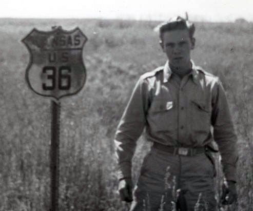 Kansas U.S. Highway 36 sign.