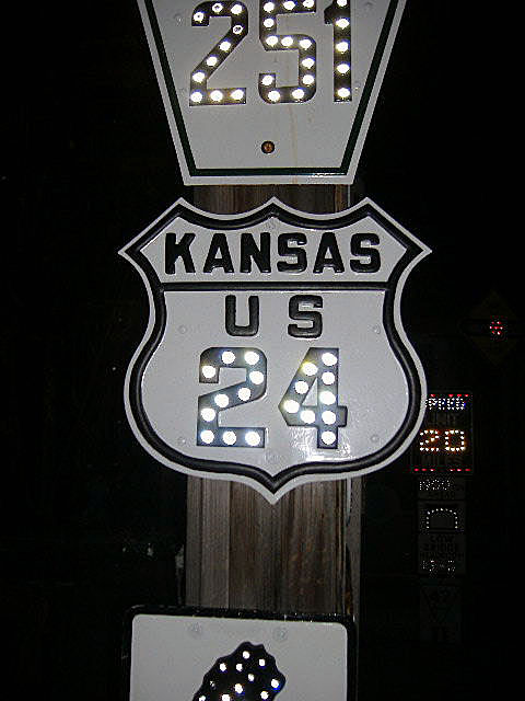 Kansas U.S. Highway 24 sign.