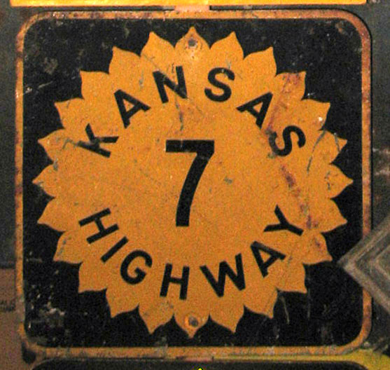 Kansas State Highway 7 sign.