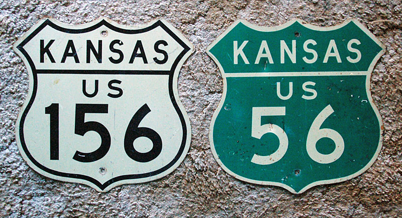 Kansas - U.S. Highway 156 and U.S. Highway 56 sign.