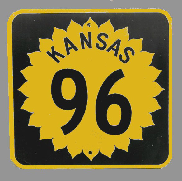 Kansas State Highway 96 sign.