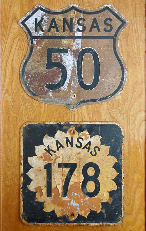 Kansas - State Highway 178 and U.S. Highway 50 sign.