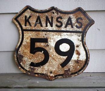 Kansas U.S. Highway 59 sign.