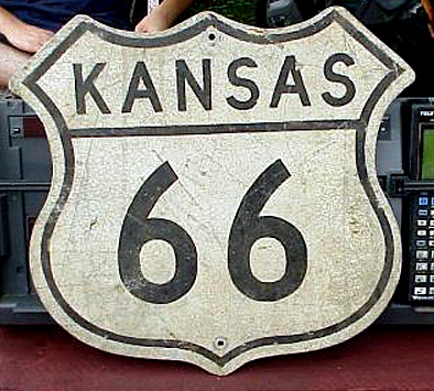 Kansas U.S. Highway 66 sign.