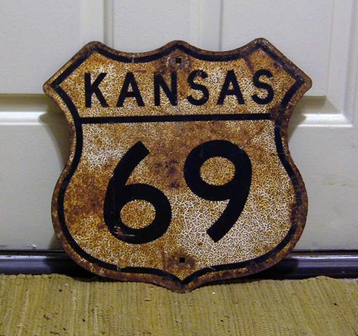 Kansas U.S. Highway 69 sign.