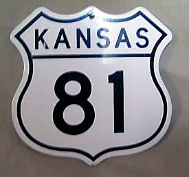 Kansas U.S. Highway 81 sign.
