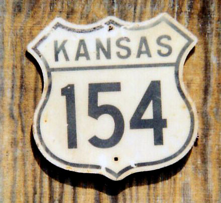 Kansas U.S. Highway 154 sign.