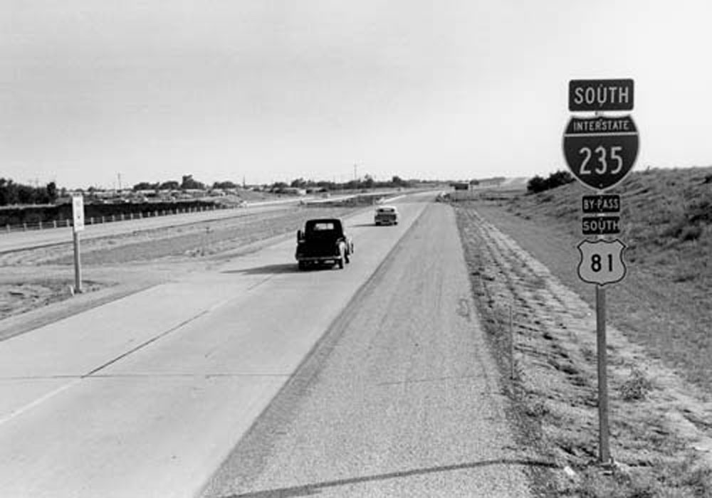 Kansas - U.S. Highway 81 and Interstate 235 sign.
