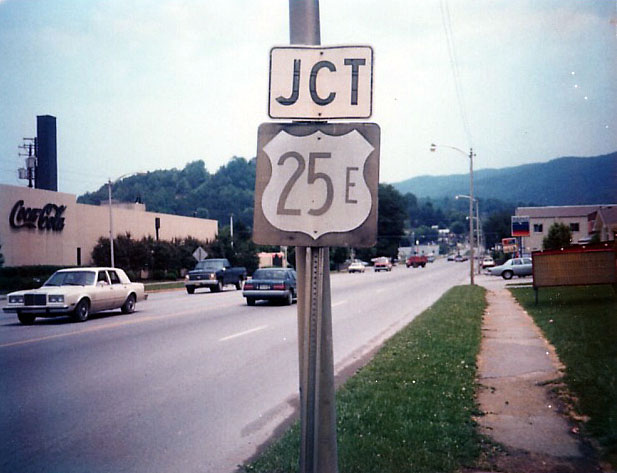 Kentucky U. S. highway 25E sign.
