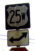 Kentucky U. S. highway 25W sign.