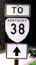 Kentucky and Virginia - State Highway 38 sign.