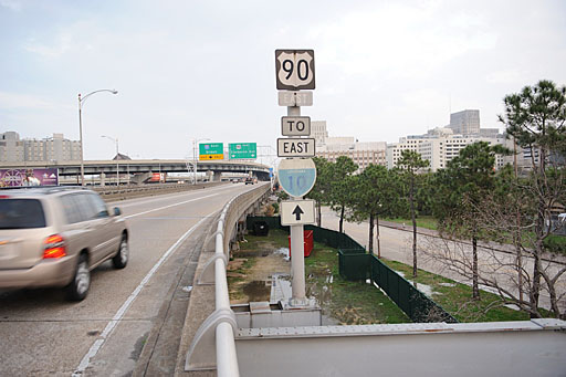 Louisiana - Interstate 10 and U.S. Highway 90 sign.