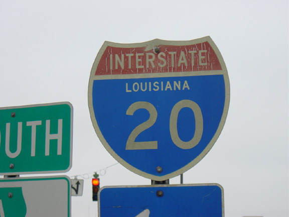 Louisiana Interstate 20 sign.