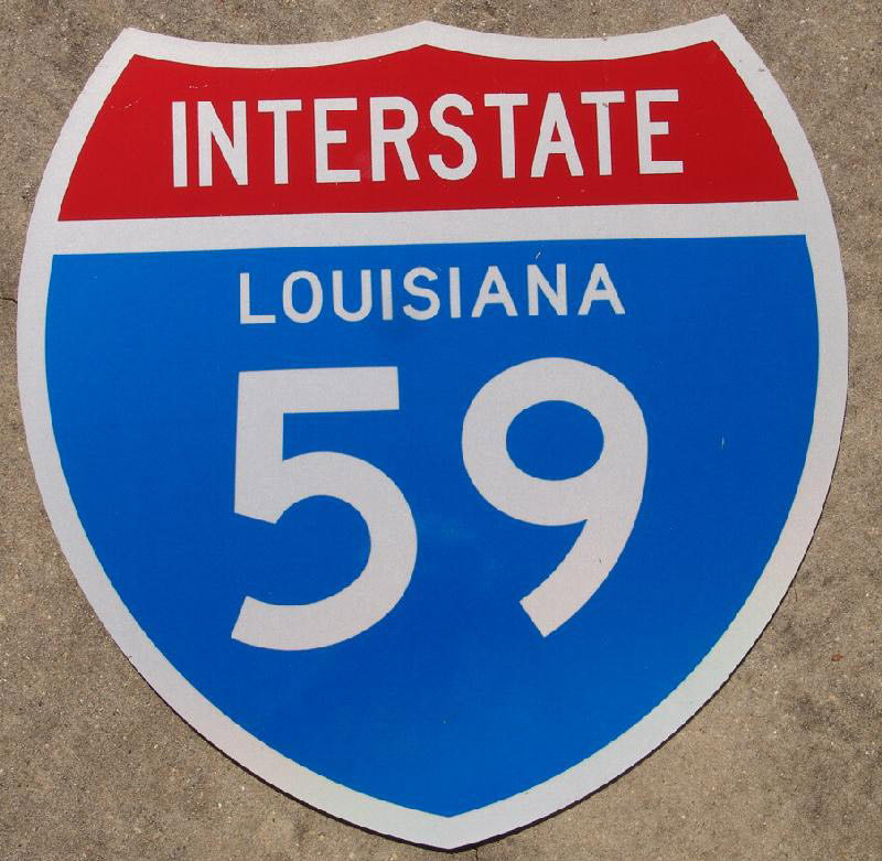 Louisiana Interstate 59 sign.