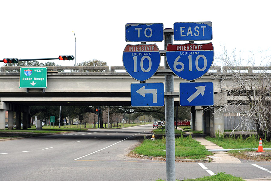 Louisiana - Interstate 10 and Interstate 610 sign.