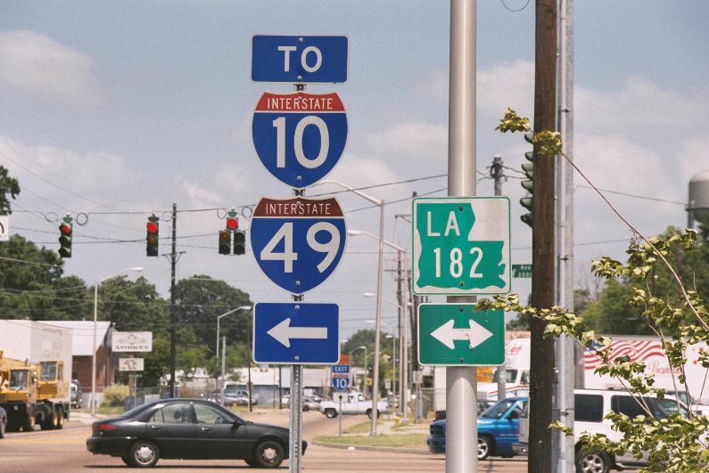 Louisiana Interstate 49 sign.