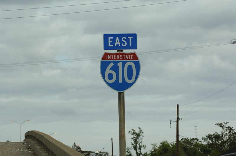 Louisiana Interstate 610 sign.