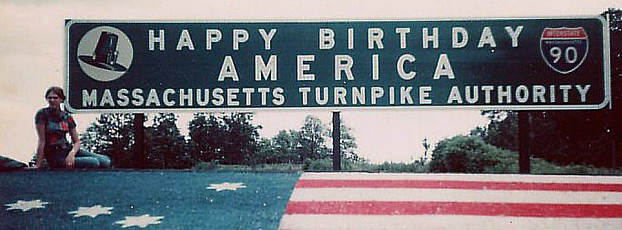 Massachusetts - Interstate 90 and Massachusetts Turnpike sign.