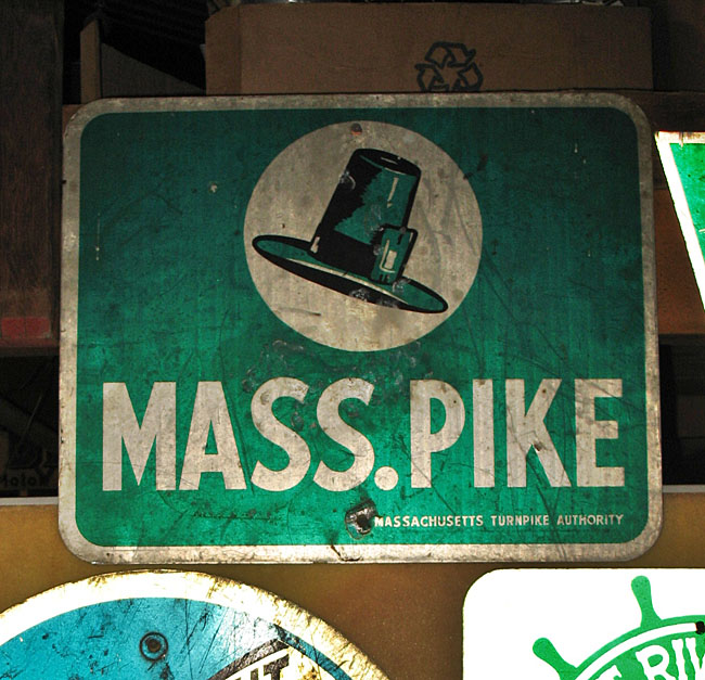 Massachusetts Massachusetts Turnpike sign.